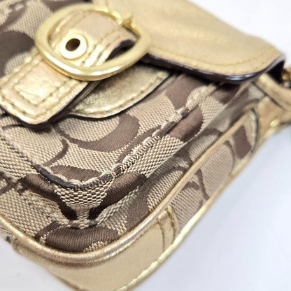 COACH Shoulder Bag Purse Signature Canvas Leather Authentic