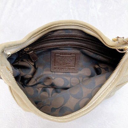 COACH Accessory Pouch Hand Bag Tote Purse 3685 Champagne Gold Authentic
