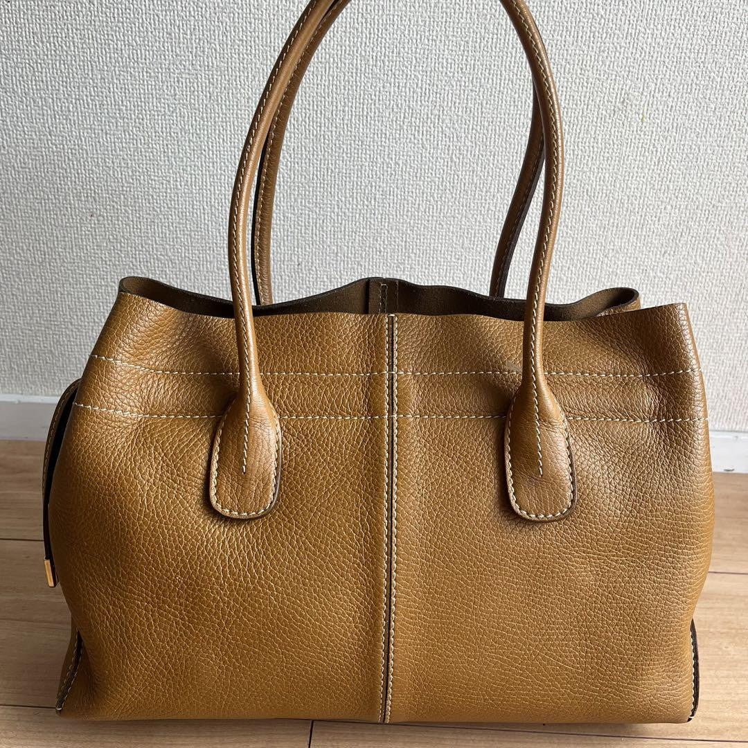 TOD'S Hand Bag Tote Purse D Bag Leather Brown Authentic