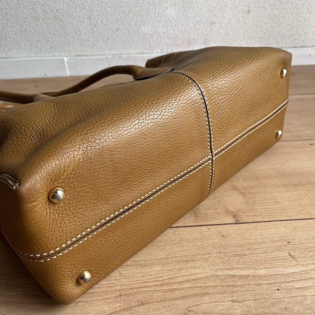 TOD'S Hand Bag Tote Purse D Bag Leather Brown Authentic