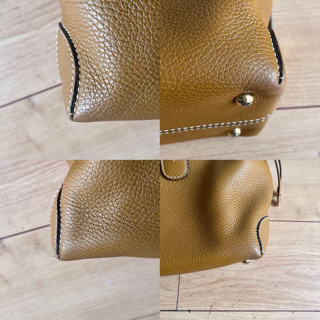 TOD'S Hand Bag Tote Purse D Bag Leather Brown Authentic