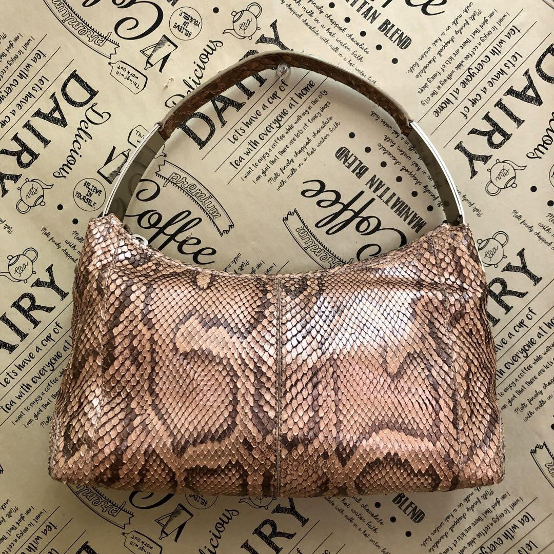 TOD'S Hand Shoulder Bag Tote Purse Accessory Pouch Leather Bronze Authentic