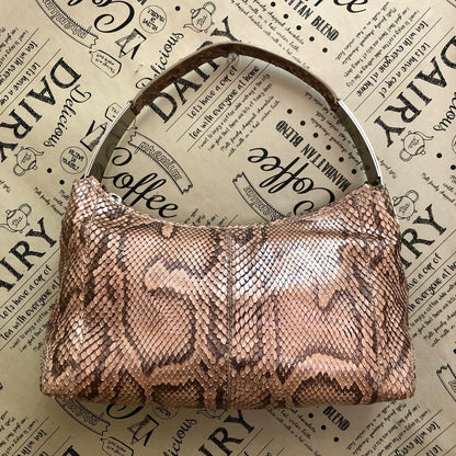 TOD'S Hand Shoulder Bag Tote Purse Accessory Pouch Leather Bronze Authentic