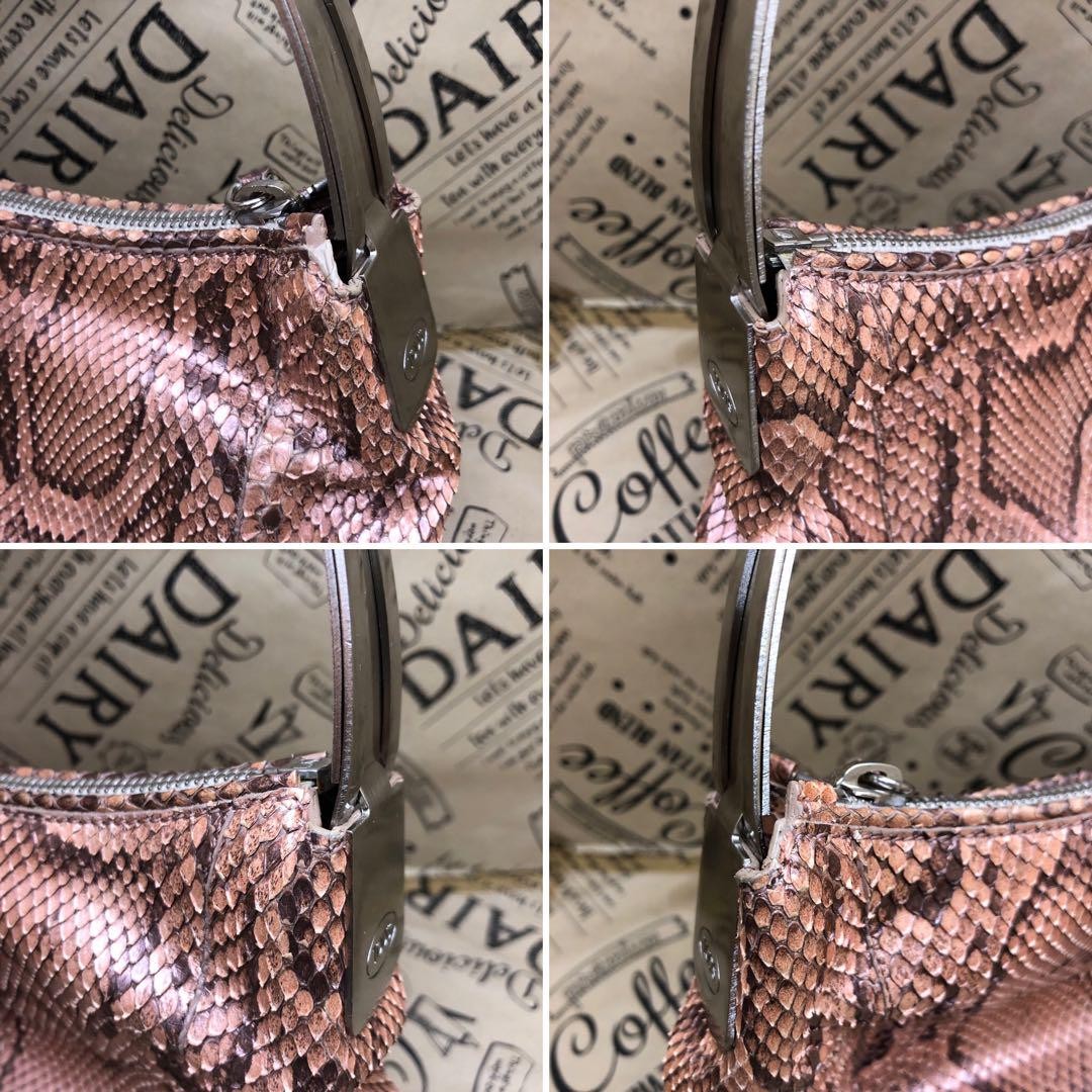 TOD'S Hand Shoulder Bag Tote Purse Accessory Pouch Leather Bronze Authentic