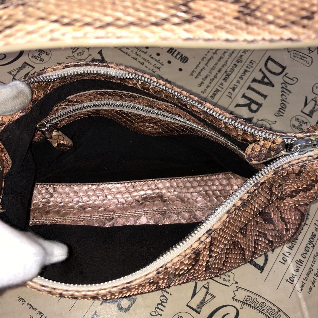 TOD'S Hand Shoulder Bag Tote Purse Accessory Pouch Leather Bronze Authentic