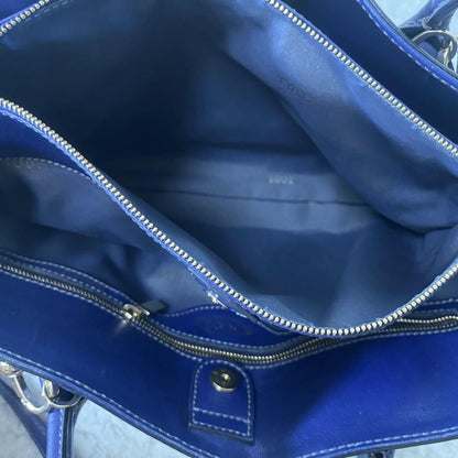 TOD'S Hand Shoulder Bag Tote Purse 2way D Bag Leather Blue Authentic