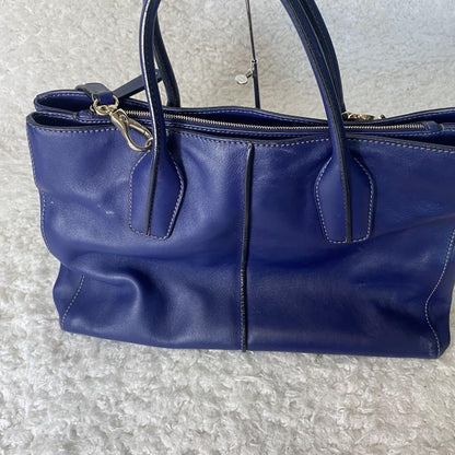TOD'S Hand Shoulder Bag Tote Purse 2way D Bag Leather Blue Authentic