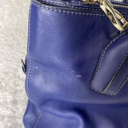 TOD'S Hand Shoulder Bag Tote Purse 2way D Bag Leather Blue Authentic