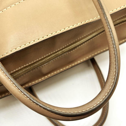 TOD'S Hand Shoulder Bag Tote Purse 2way D Bag Leather Camel Beige Authentic