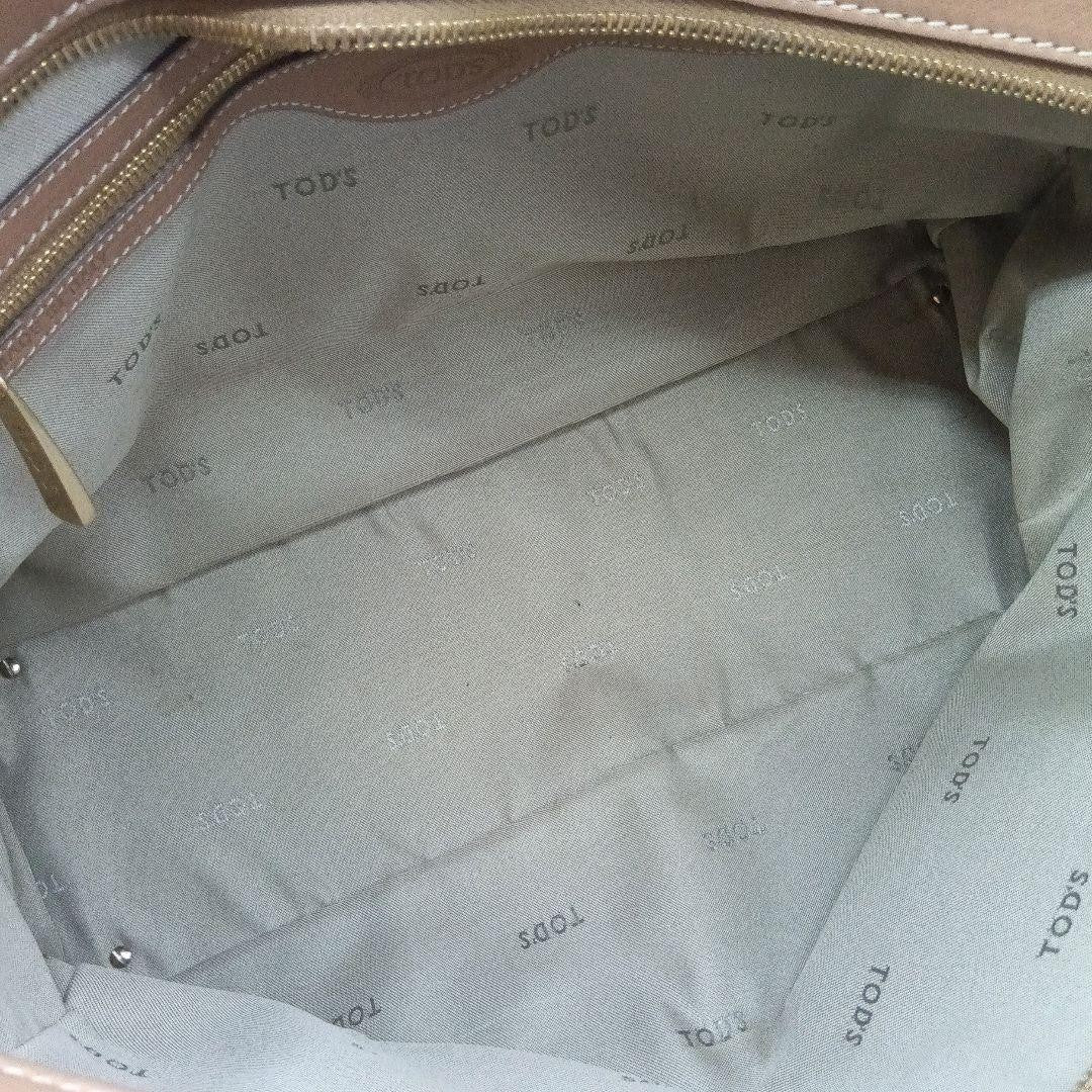TOD'S Hand Shoulder Bag Tote Purse 2way D Bag Leather Camel Beige Authentic