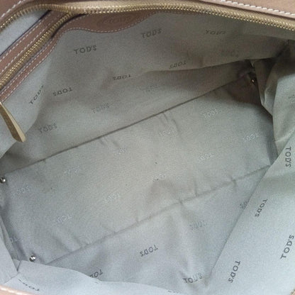 TOD'S Hand Shoulder Bag Tote Purse 2way D Bag Leather Camel Beige Authentic