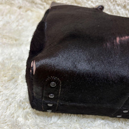 TOD'S Hand Bag Tote Purse Business Bag Leather Brown Black Authentic