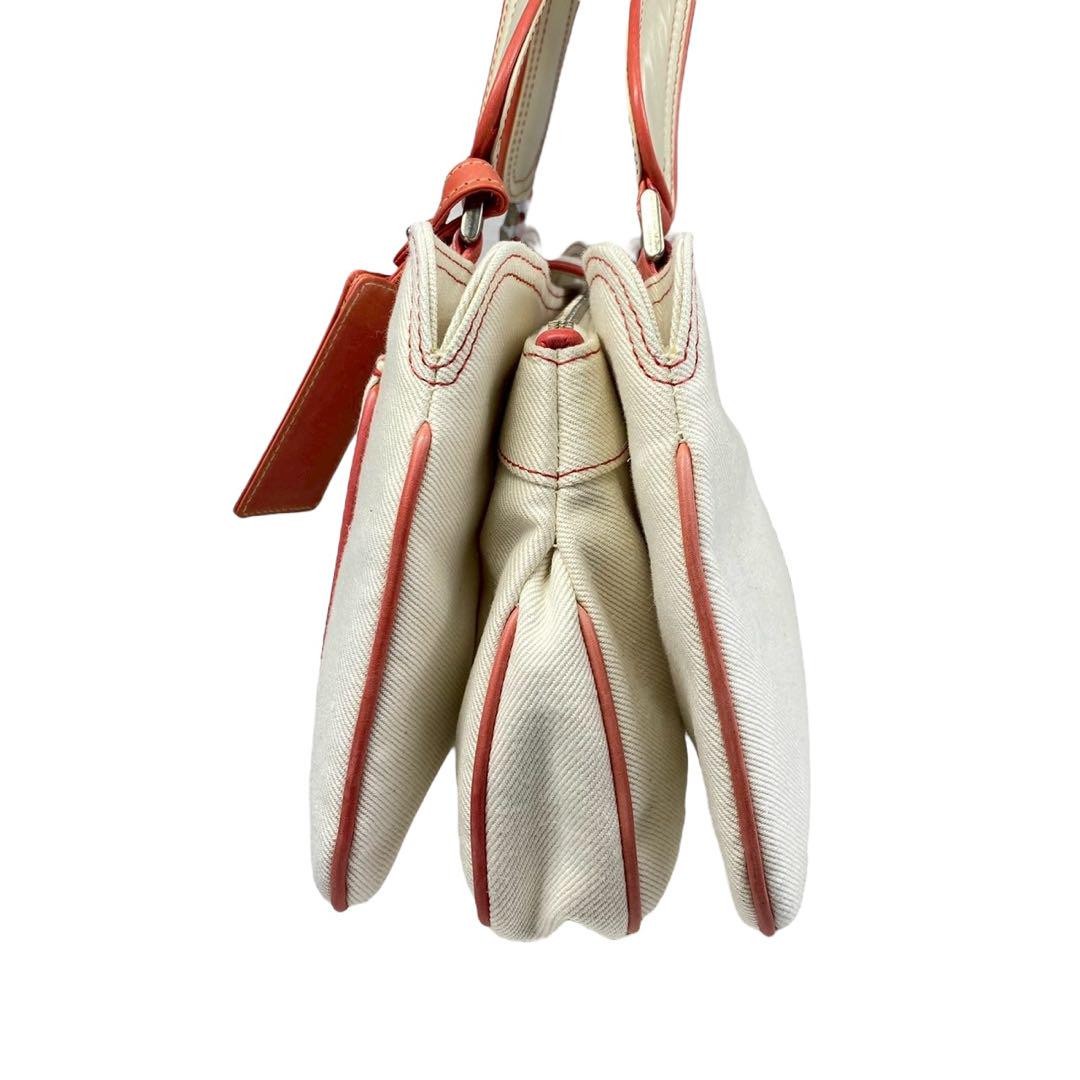 GIVENCHY Hand Bag Tote Purse Canvas Pink Beige Authentic