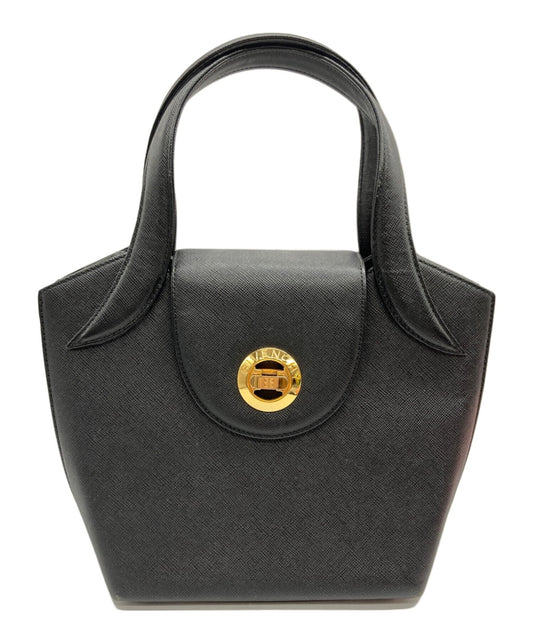 GIVENCHY Hand Bag Tote Purse OLD Turn Lock Black Authentic