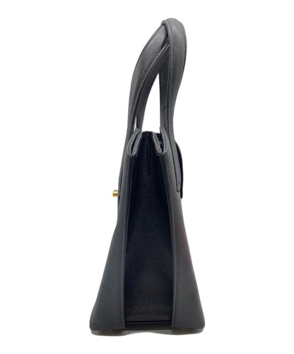 GIVENCHY Hand Bag Tote Purse OLD Turn Lock Black Authentic