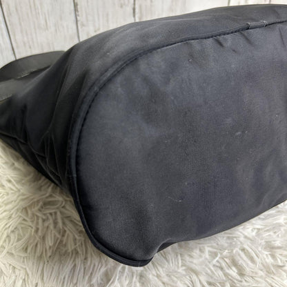 FENDI Hand Shoulder Bag Tote Purse FF Nylon Black Authentic
