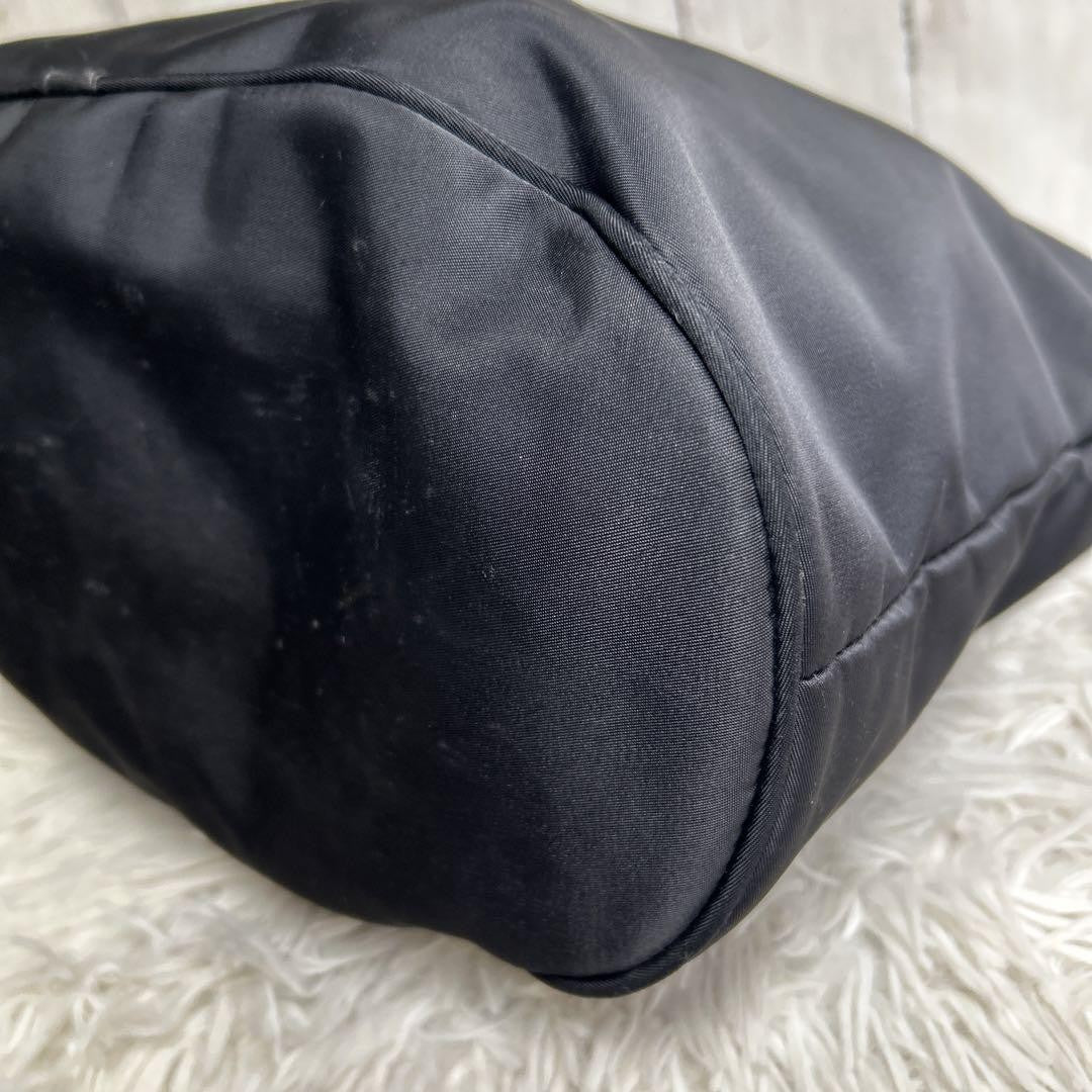 FENDI Hand Shoulder Bag Tote Purse FF Nylon Black Authentic