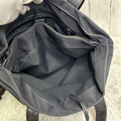 FENDI Hand Shoulder Bag Tote Purse FF Nylon Black Authentic