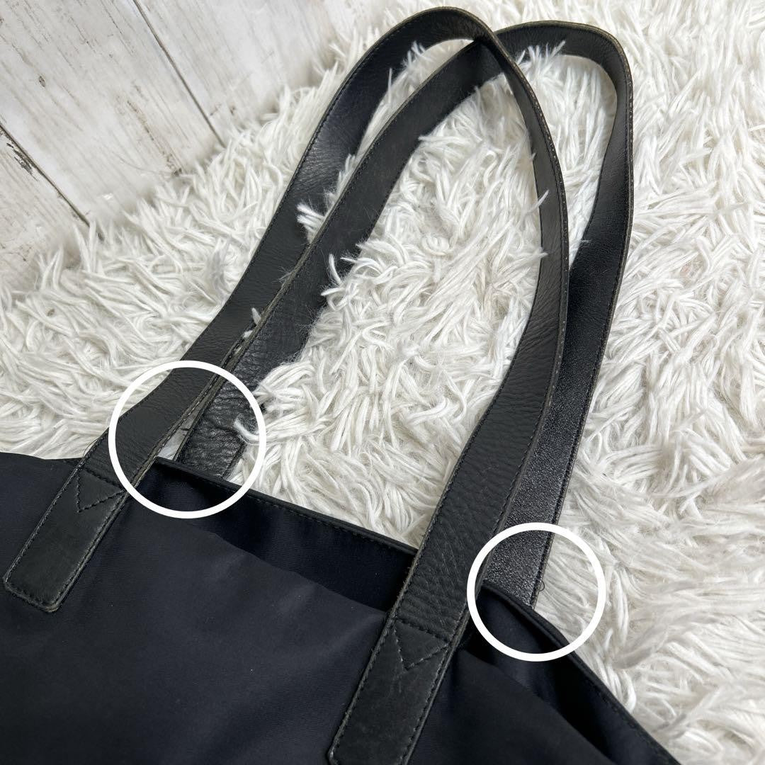 FENDI Hand Shoulder Bag Tote Purse FF Nylon Black Authentic
