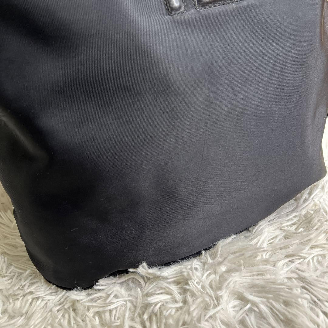 FENDI Hand Shoulder Bag Tote Purse FF Nylon Black Authentic