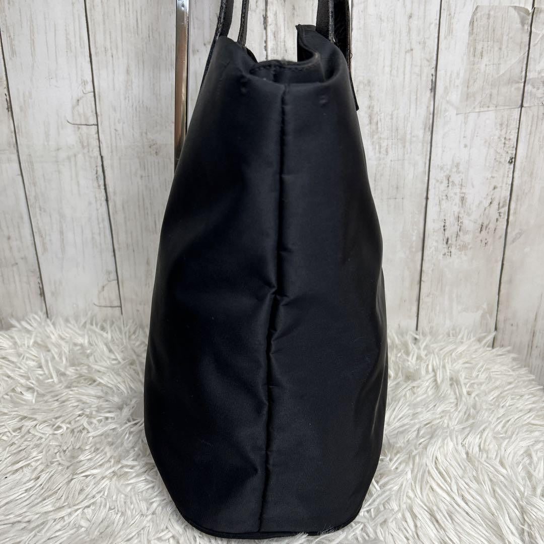 FENDI Hand Shoulder Bag Tote Purse FF Nylon Black Authentic