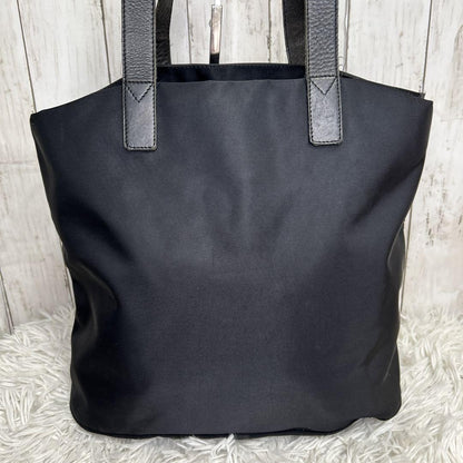 FENDI Hand Shoulder Bag Tote Purse FF Nylon Black Authentic