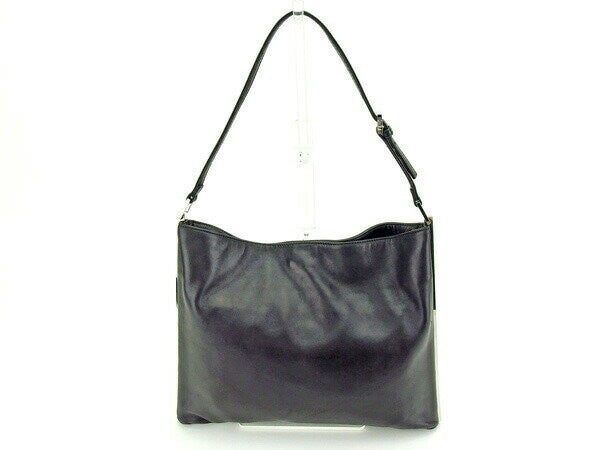 FENDI Shoulder Bag Purse Logo Plate Black Authentic