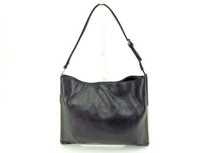 FENDI Shoulder Bag Purse Logo Plate Black Authentic