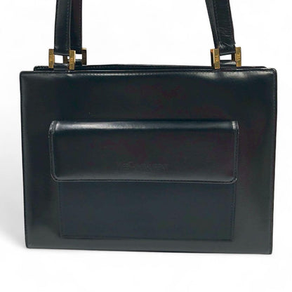 Saint Laurent Hand Bag Tote Purse Logo Leather Authentic