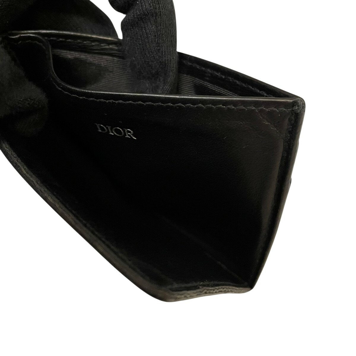 Christian Dior Card Case Holder Wallet Compact Purse Black Authentic