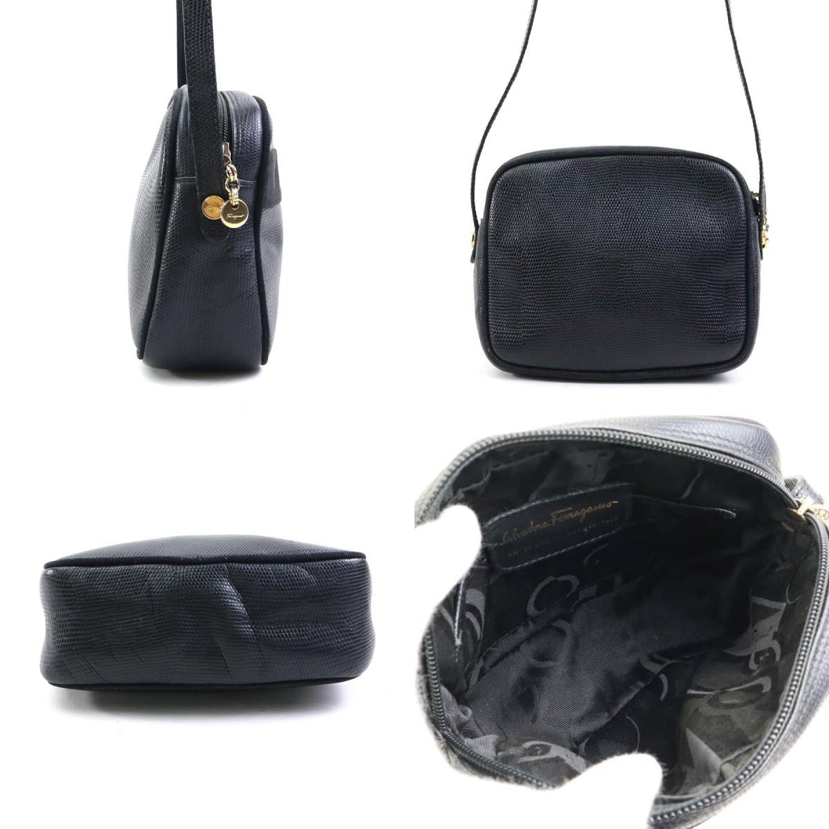 Salvatore Ferragamo VARA RIBBON Purse Shoulder bag Black crossbody Authentic