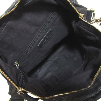 GIVENCHY Nightingale Bag Shoulder Hand Tote Purse Black Leather Vintage Auth