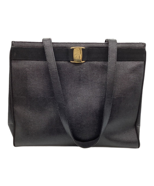 Salvatore Ferragamo handbag Tote Purse Black Authentic Women's Used