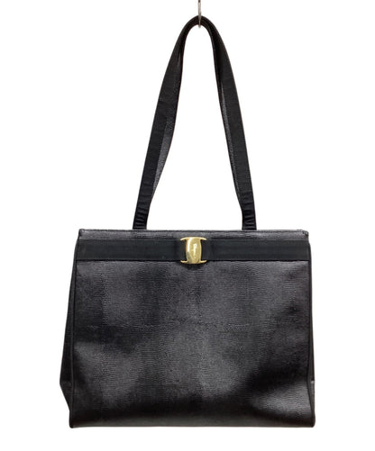 Salvatore Ferragamo handbag Tote Purse Black Authentic Women's Used