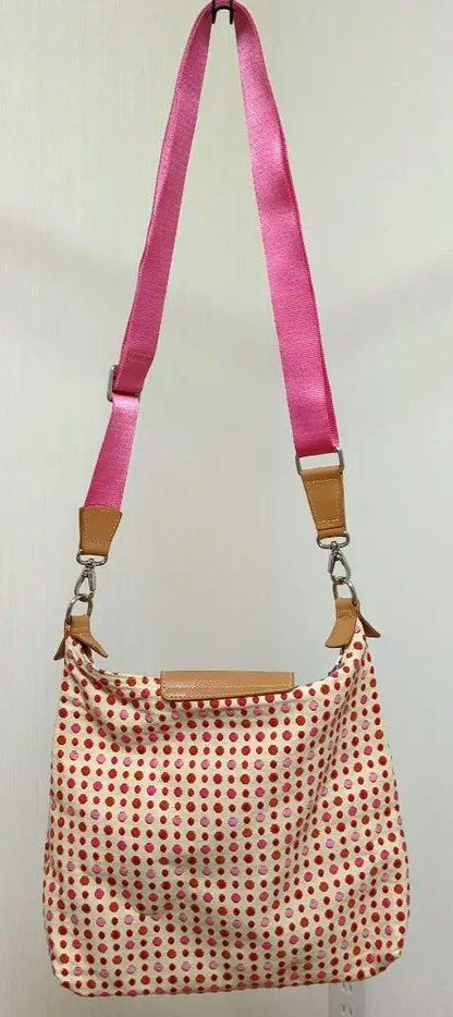 Longchamp shoulder bag Le Pliage Purse Pink Canvas Leather Authentic Women's