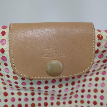 Longchamp shoulder bag Le Pliage Purse Pink Canvas Leather Authentic Women's