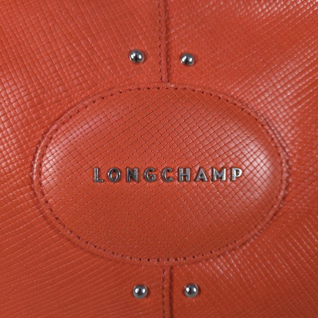 Longchamp shoulder bag Purse Orange Leather Authentic crossbody Women's Used
