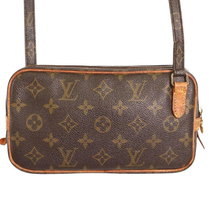 Louis Vuitton Shoulder Bag Purse Monogram M51828 PVC Leather Brown Beige