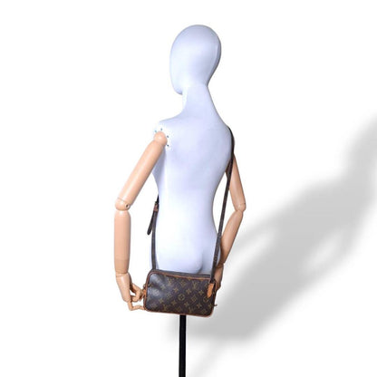Louis Vuitton Shoulder Bag Purse Monogram M51828 PVC Leather Brown Beige
