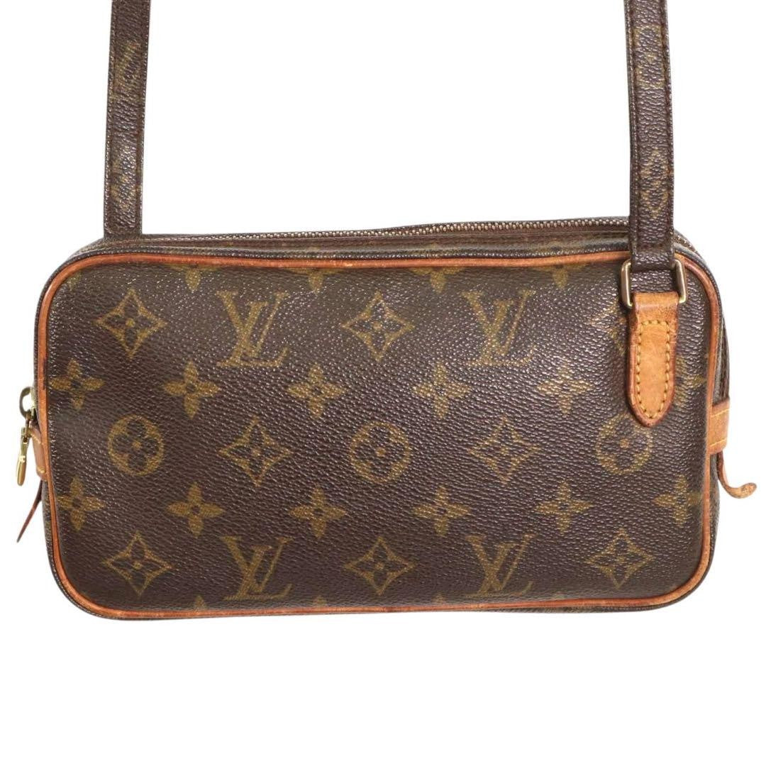 Louis Vuitton Shoulder Bag Purse Monogram M51828 PVC Leather Brown Beige