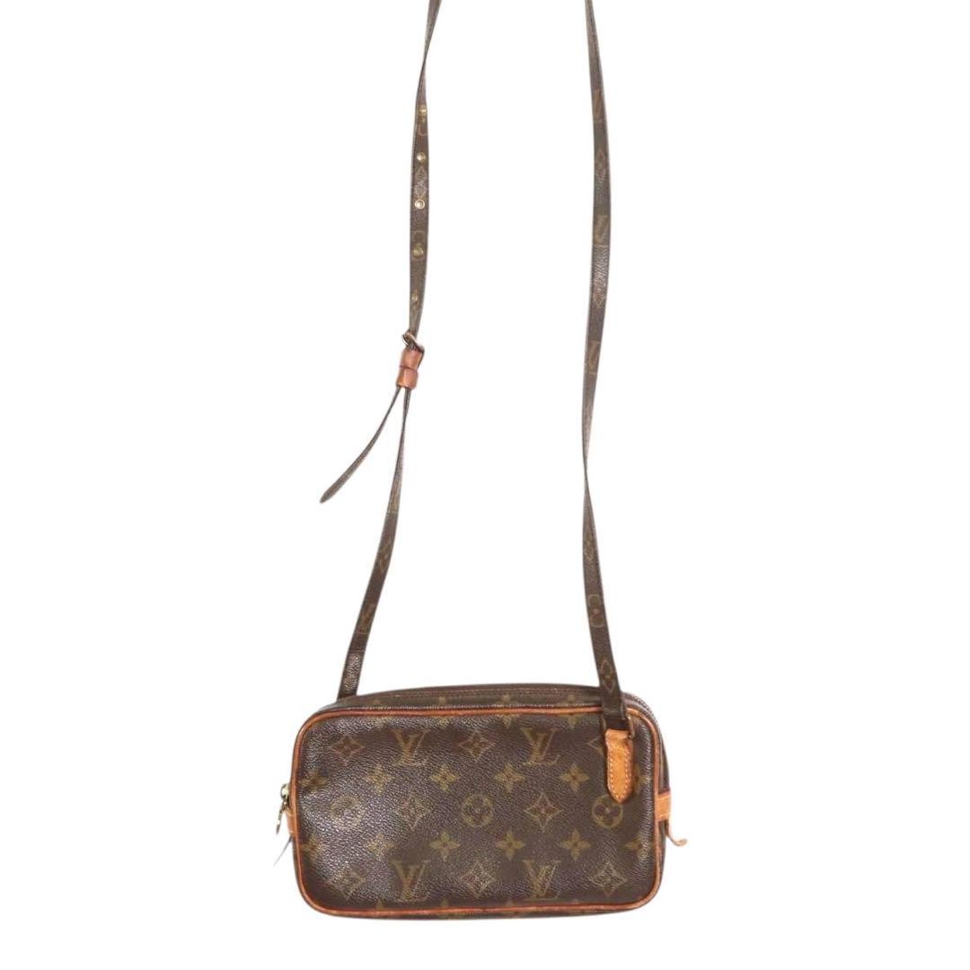 Louis Vuitton Shoulder Bag Purse Monogram M51828 PVC Leather Brown Beige