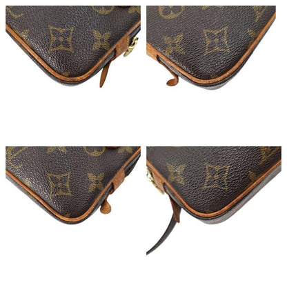 Louis Vuitton Shoulder Bag Purse Monogram M51828 PVC Leather Brown Beige
