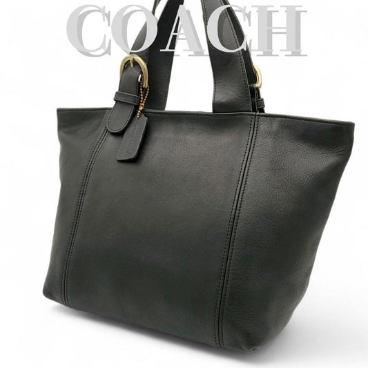 COACH Hand Bag Tote Purse Old 4133 Leather Black Authentic