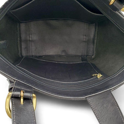 COACH Hand Bag Tote Purse Old 4133 Leather Black Authentic