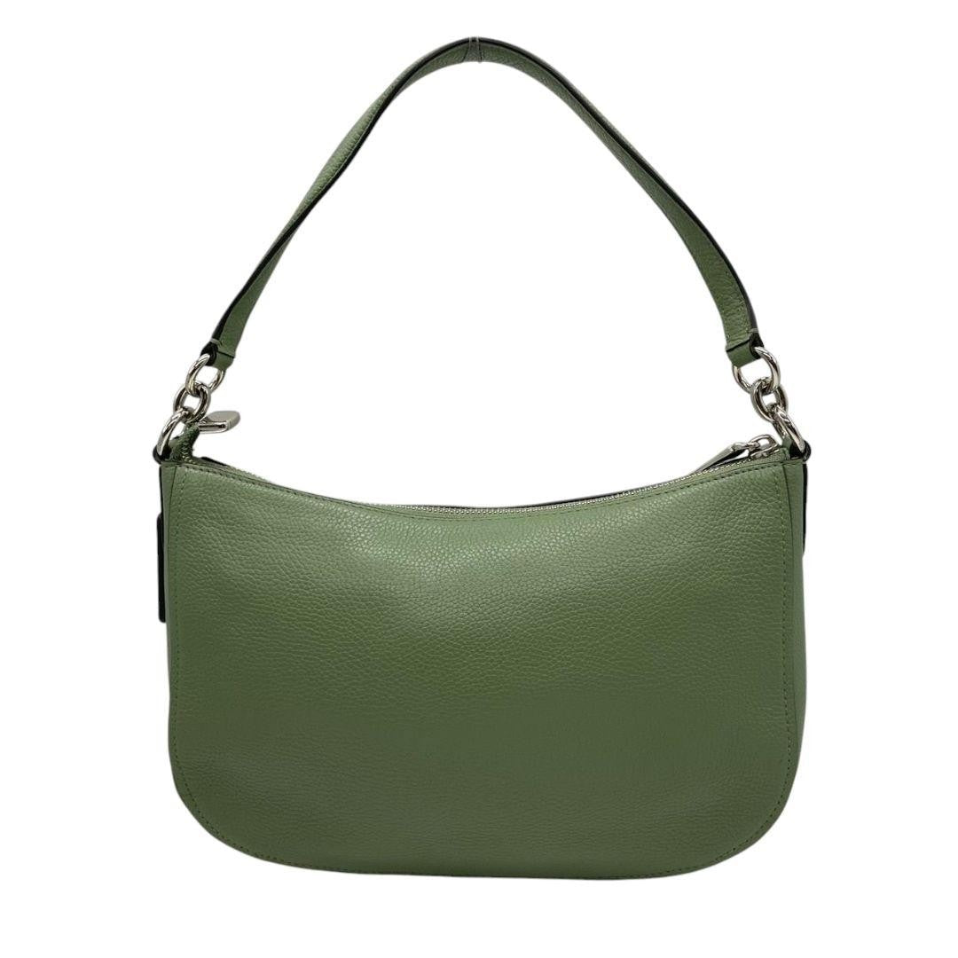 COACH Hand Shoulder Bag Tote Purse 2way Leather Khaki Lime Green Authentic