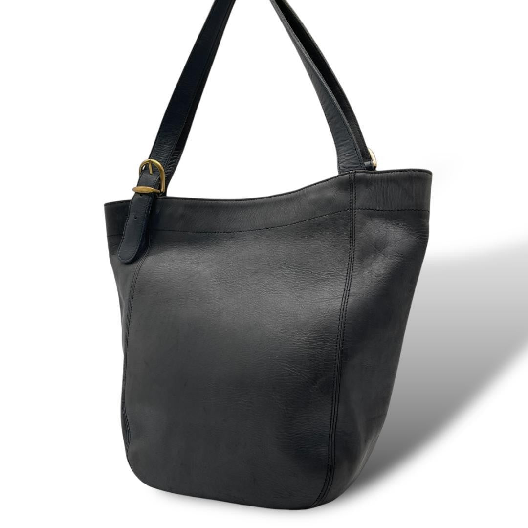 COACH Hand Bag Tote Purse Old 1949 Leather Dark Navy Authentic