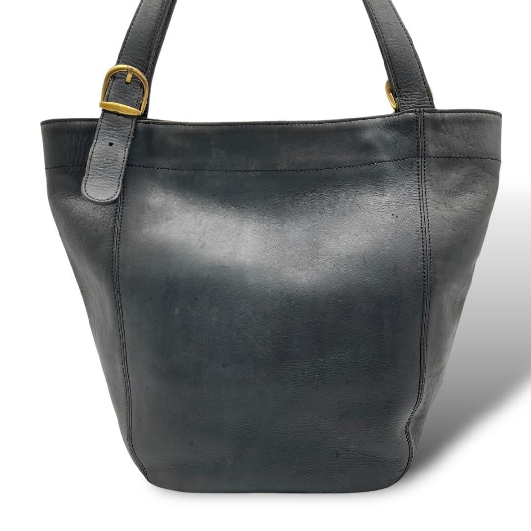 COACH Hand Bag Tote Purse Old 1949 Leather Dark Navy Authentic