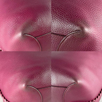 TOD'S Hand Bag Tote Purse Leather Bordeaux Authentic