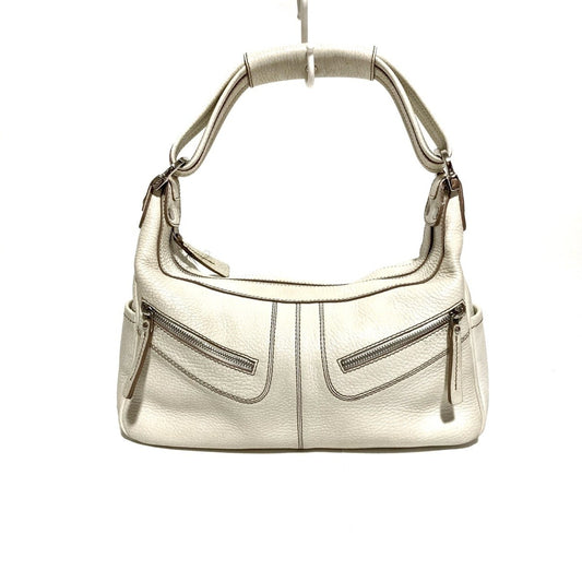 TOD'S Hand Bag Tote Purse LeatherWhite Authentic