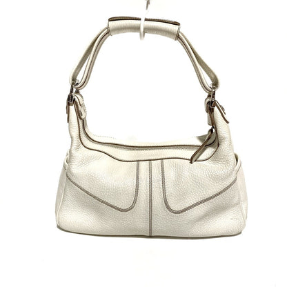 TOD'S Hand Bag Tote Purse LeatherWhite Authentic